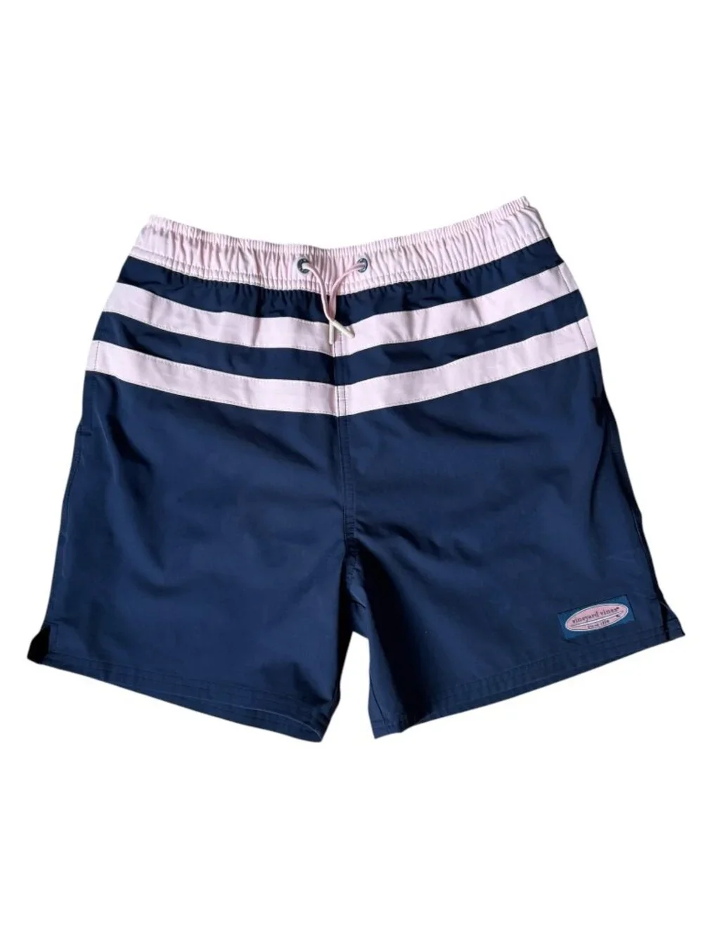 Vineyard‎ Vines Boys Swim Trunks Board Shorts Bathing Suit L Blue Pink Striped